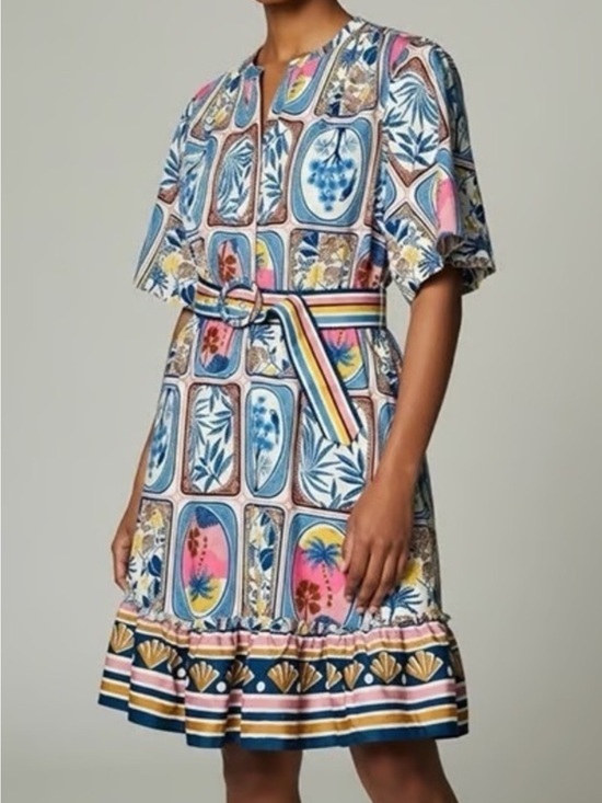 Joie Dresses & Skirts - NWT Joie Burton Down Belted Puff Sleeve Printed Mini Dress